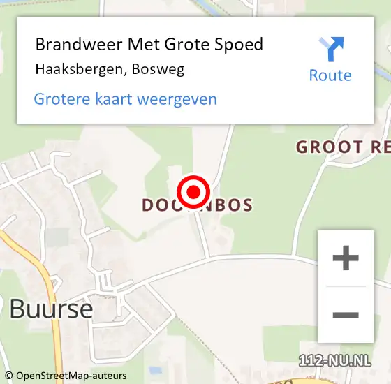 Locatie op kaart van de 112 melding: Brandweer Met Grote Spoed Naar Haaksbergen, Bosweg op 16 juli 2014 17:07