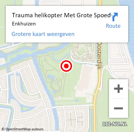 Locatie op kaart van de 112 melding: Trauma helikopter Met Grote Spoed Naar Enkhuizen op 7 mei 2022 15:38