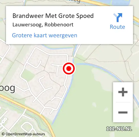 Locatie op kaart van de 112 melding: Brandweer Met Grote Spoed Naar Lauwersoog, Robbenoort op 7 mei 2022 15:41