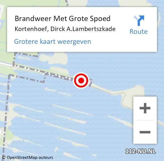 Locatie op kaart van de 112 melding: Brandweer Met Grote Spoed Naar Kortenhoef, Dirck A.Lambertszkade op 7 mei 2022 15:45