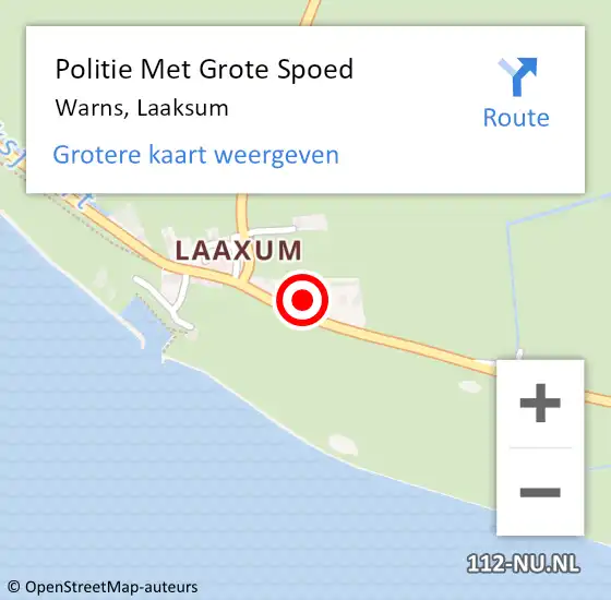 Locatie op kaart van de 112 melding: Politie Met Grote Spoed Naar Warns, Laaksum op 7 mei 2022 15:49