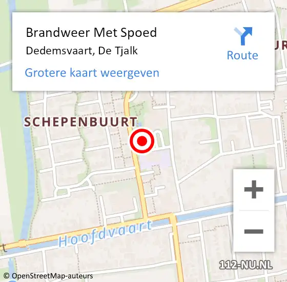 Locatie op kaart van de 112 melding: Brandweer Met Spoed Naar Dedemsvaart, De Tjalk op 7 mei 2022 15:59