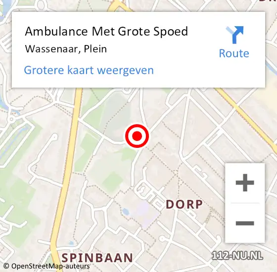 Locatie op kaart van de 112 melding: Ambulance Met Grote Spoed Naar Wassenaar, Plein op 7 mei 2022 16:04