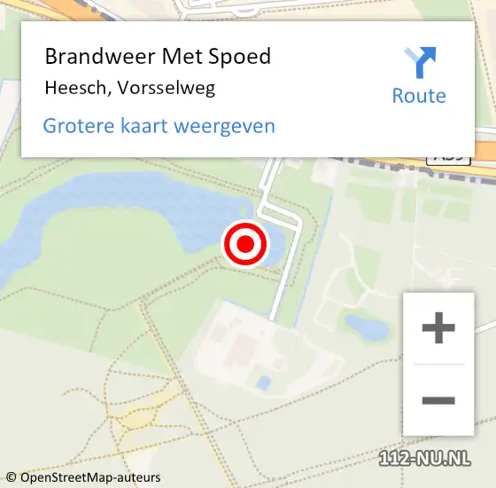 Locatie op kaart van de 112 melding: Brandweer Met Spoed Naar Heesch, Vorsselweg op 7 mei 2022 16:09