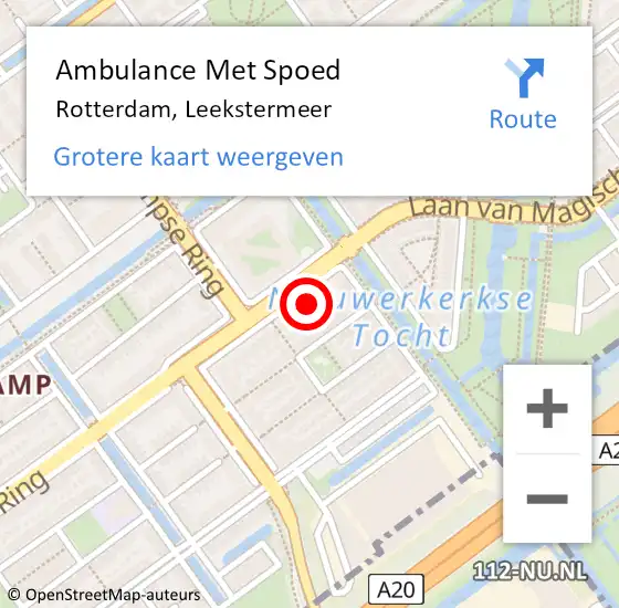 Locatie op kaart van de 112 melding: Ambulance Met Spoed Naar Rotterdam, Leekstermeer op 7 mei 2022 16:20