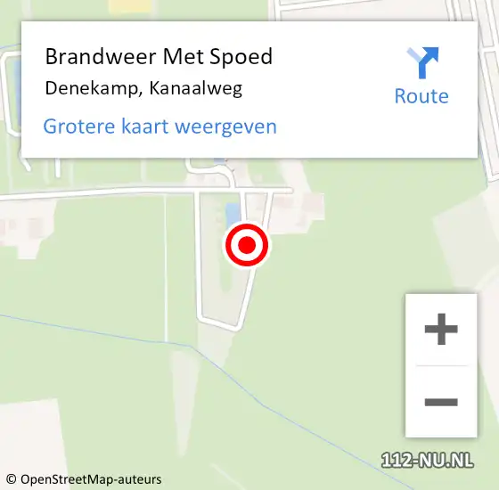 Locatie op kaart van de 112 melding: Brandweer Met Spoed Naar Denekamp, Kanaalweg op 7 mei 2022 16:27