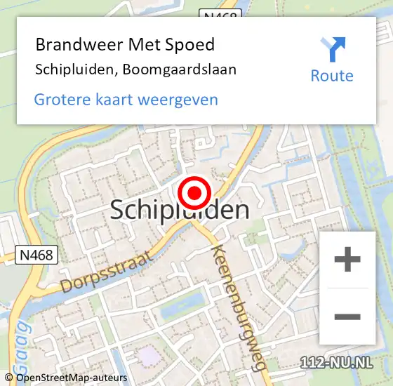 Locatie op kaart van de 112 melding: Brandweer Met Spoed Naar Schipluiden, Boomgaardslaan op 7 mei 2022 16:48