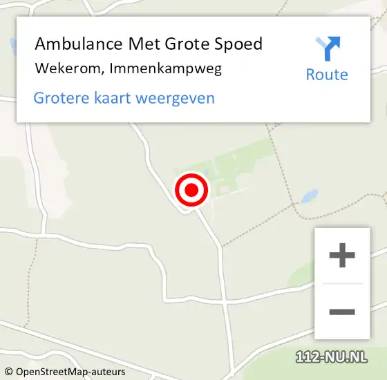 Locatie op kaart van de 112 melding: Ambulance Met Grote Spoed Naar Wekerom, Immenkampweg op 7 mei 2022 16:49