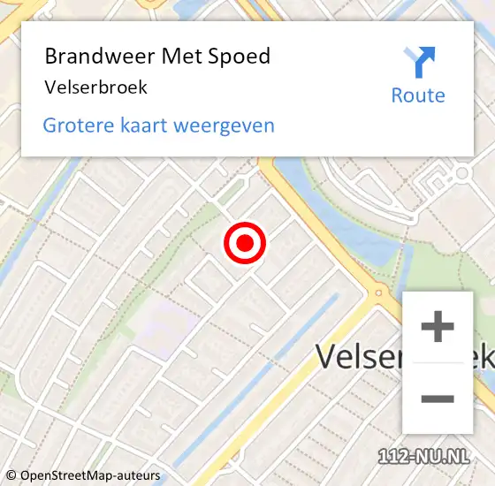 Locatie op kaart van de 112 melding: Brandweer Met Spoed Naar Velserbroek op 7 mei 2022 16:59