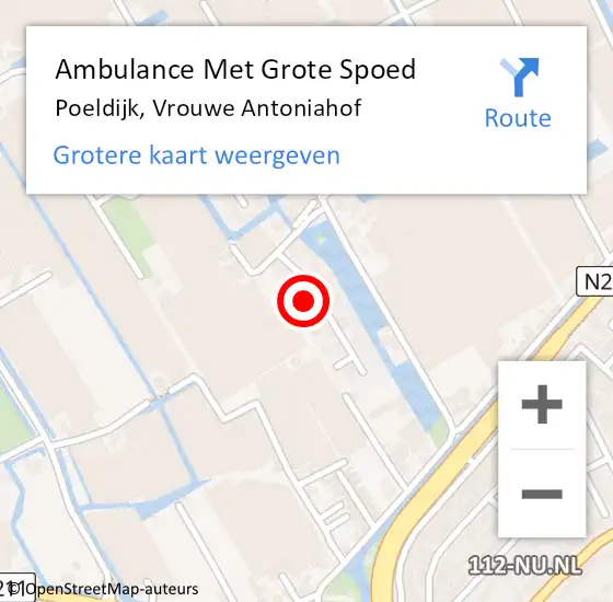 Locatie op kaart van de 112 melding: Ambulance Met Grote Spoed Naar Poeldijk, Vrouwe Antoniahof op 7 mei 2022 17:02