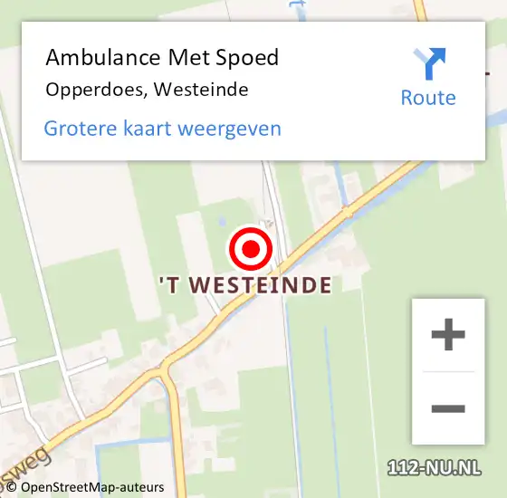 Locatie op kaart van de 112 melding: Ambulance Met Spoed Naar Opperdoes, Westeinde op 7 mei 2022 18:15