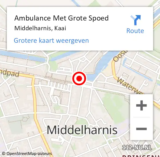 Locatie op kaart van de 112 melding: Ambulance Met Grote Spoed Naar Middelharnis, Kaai op 7 mei 2022 18:35