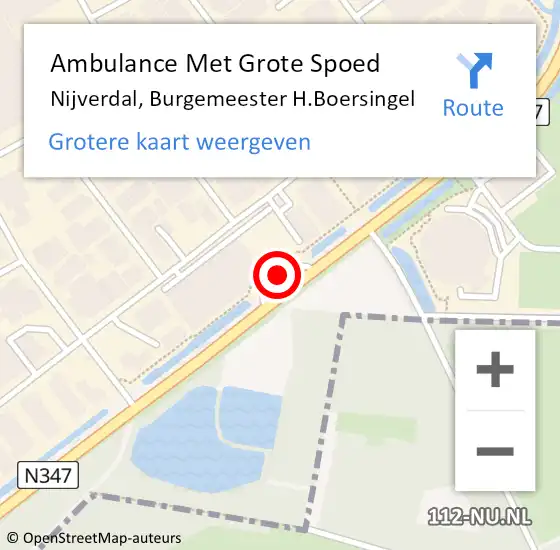 Locatie op kaart van de 112 melding: Ambulance Met Grote Spoed Naar Nijverdal, Burgemeester H.Boersingel op 7 mei 2022 18:47