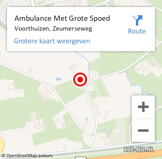 Locatie op kaart van de 112 melding: Ambulance Met Grote Spoed Naar Voorthuizen, Zeumerseweg op 7 mei 2022 19:13