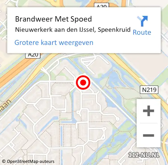 Locatie op kaart van de 112 melding: Brandweer Met Spoed Naar Nieuwerkerk aan den IJssel, Speenkruid op 7 mei 2022 19:18