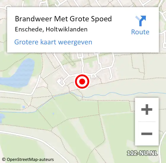 Locatie op kaart van de 112 melding: Brandweer Met Grote Spoed Naar Enschede, Holtwiklanden op 7 mei 2022 19:44