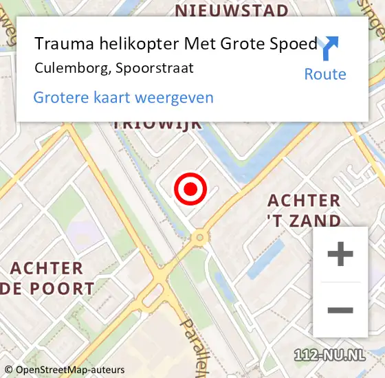Locatie op kaart van de 112 melding: Trauma helikopter Met Grote Spoed Naar Culemborg, Spoorstraat op 7 mei 2022 20:14