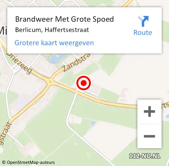 Locatie op kaart van de 112 melding: Brandweer Met Grote Spoed Naar Berlicum, Haffertsestraat op 7 mei 2022 20:28