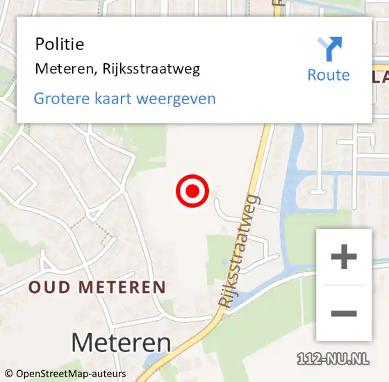 Locatie op kaart van de 112 melding: Politie Meteren, Rijksstraatweg op 7 mei 2022 20:41