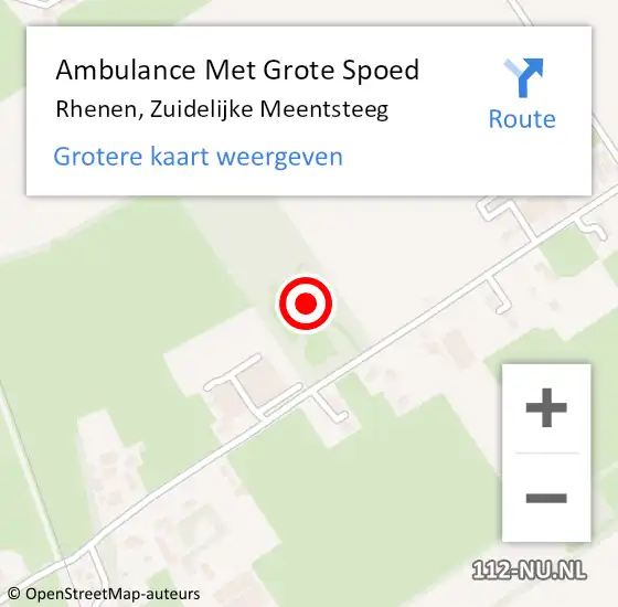 Locatie op kaart van de 112 melding: Ambulance Met Grote Spoed Naar Rhenen, Zuidelijke Meentsteeg op 7 mei 2022 21:06