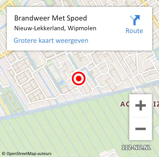 Locatie op kaart van de 112 melding: Brandweer Met Spoed Naar Nieuw-Lekkerland, Wipmolen op 7 mei 2022 21:18