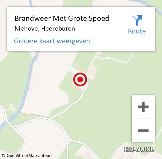 Locatie op kaart van de 112 melding: Brandweer Met Grote Spoed Naar Niehove, Heereburen op 7 mei 2022 21:40