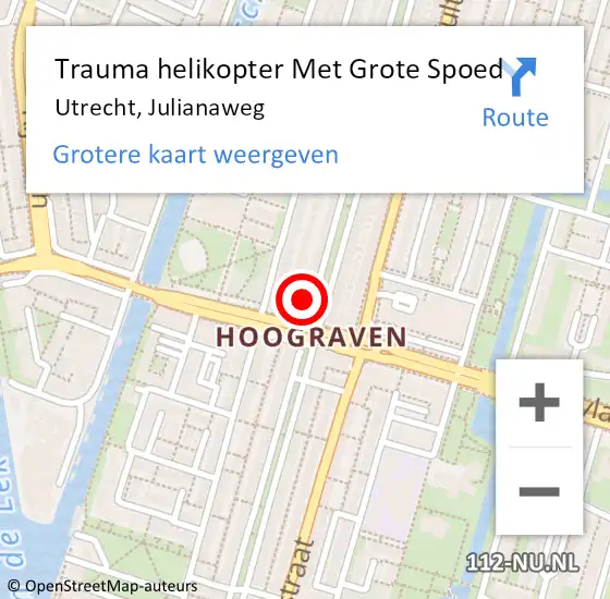 Locatie op kaart van de 112 melding: Trauma helikopter Met Grote Spoed Naar Utrecht, Julianaweg op 7 mei 2022 21:41