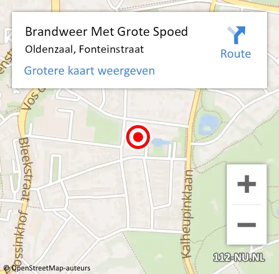 Locatie op kaart van de 112 melding: Brandweer Met Grote Spoed Naar Oldenzaal, Fonteinstraat op 7 mei 2022 23:07