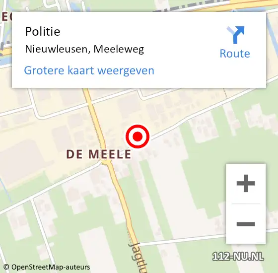 Locatie op kaart van de 112 melding: Politie Nieuwleusen, Meeleweg op 7 mei 2022 23:32