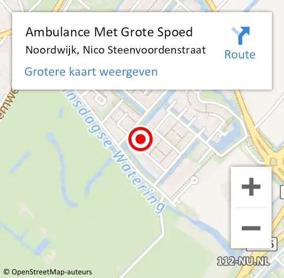 Locatie op kaart van de 112 melding: Ambulance Met Grote Spoed Naar Noordwijk, Nico Steenvoordenstraat op 8 mei 2022 01:43