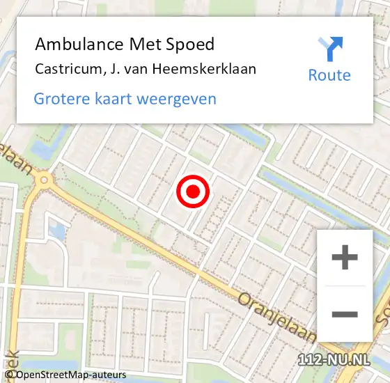 Locatie op kaart van de 112 melding: Ambulance Met Spoed Naar Castricum, J. van Heemskerklaan op 8 mei 2022 01:53