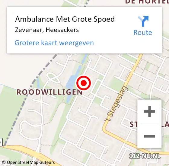 Locatie op kaart van de 112 melding: Ambulance Met Grote Spoed Naar Zevenaar, Heesackers op 8 mei 2022 02:37