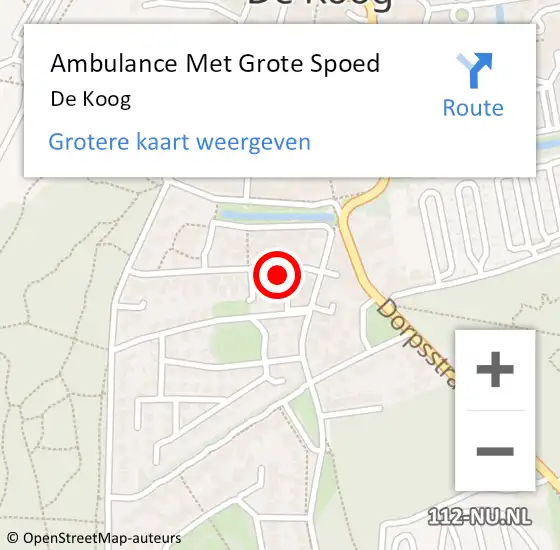 Locatie op kaart van de 112 melding: Ambulance Met Grote Spoed Naar De Koog op 8 mei 2022 04:43