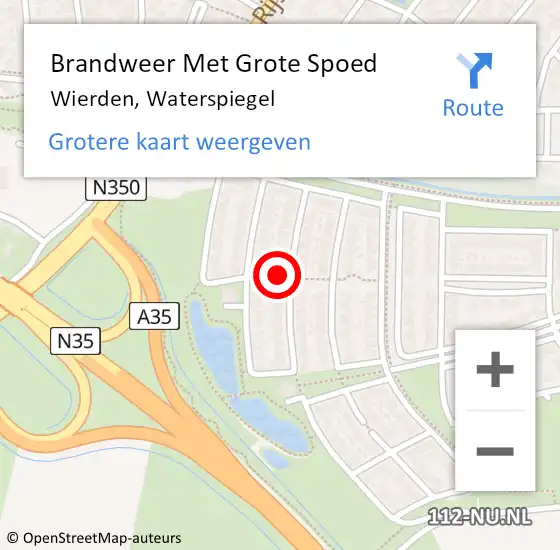 Locatie op kaart van de 112 melding: Brandweer Met Grote Spoed Naar Wierden, Waterspiegel op 8 mei 2022 07:16