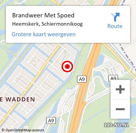 Locatie op kaart van de 112 melding: Brandweer Met Spoed Naar Heemskerk, Schiermonnikoog op 8 mei 2022 08:08