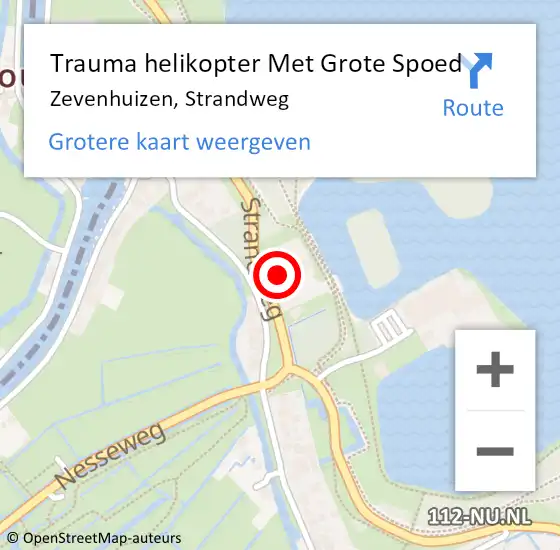 Locatie op kaart van de 112 melding: Trauma helikopter Met Grote Spoed Naar Zevenhuizen, Strandweg op 8 mei 2022 09:32