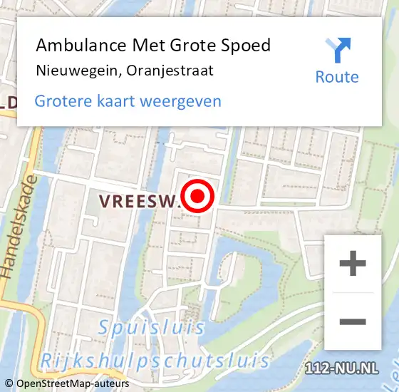 Locatie op kaart van de 112 melding: Ambulance Met Grote Spoed Naar Nieuwegein, Oranjestraat op 16 juli 2014 18:09