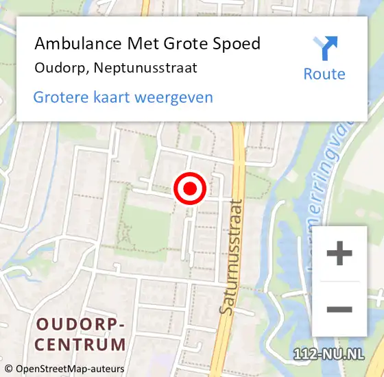 Locatie op kaart van de 112 melding: Ambulance Met Grote Spoed Naar Oudorp, Neptunusstraat op 8 mei 2022 09:59