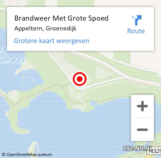 Locatie op kaart van de 112 melding: Brandweer Met Grote Spoed Naar Appeltern, Groenedijk op 8 mei 2022 10:42