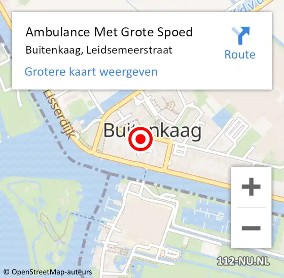 Locatie op kaart van de 112 melding: Ambulance Met Grote Spoed Naar Buitenkaag, Leidsemeerstraat op 8 mei 2022 10:58