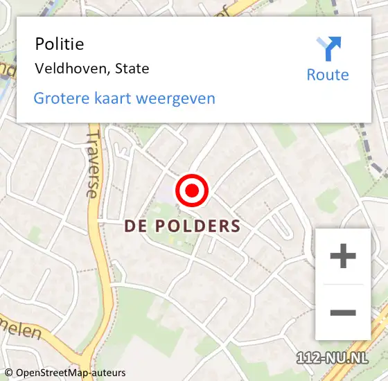 Locatie op kaart van de 112 melding: Politie Veldhoven, State op 8 mei 2022 11:19