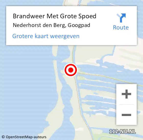 Locatie op kaart van de 112 melding: Brandweer Met Grote Spoed Naar Nederhorst den Berg, Googpad op 8 mei 2022 11:21