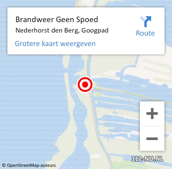 Locatie op kaart van de 112 melding: Brandweer Geen Spoed Naar Nederhorst den Berg, Googpad op 8 mei 2022 11:24