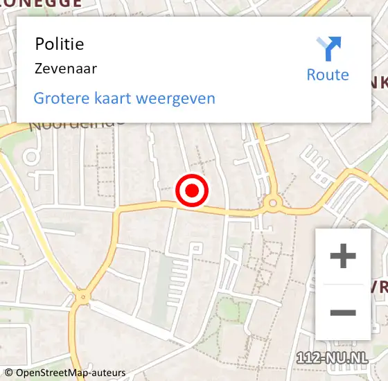 Locatie op kaart van de 112 melding: Politie Zevenaar op 8 mei 2022 11:47