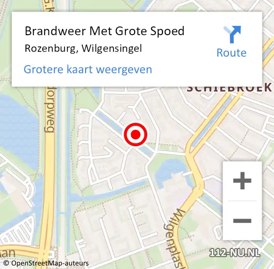 Locatie op kaart van de 112 melding: Brandweer Met Grote Spoed Naar Rozenburg, Wilgensingel op 8 mei 2022 11:49