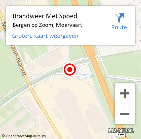 Locatie op kaart van de 112 melding: Brandweer Met Spoed Naar Bergen op Zoom, Moervaart op 8 mei 2022 12:01