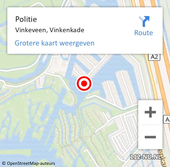 Locatie op kaart van de 112 melding: Politie Vinkeveen, Vinkenkade op 8 mei 2022 12:06