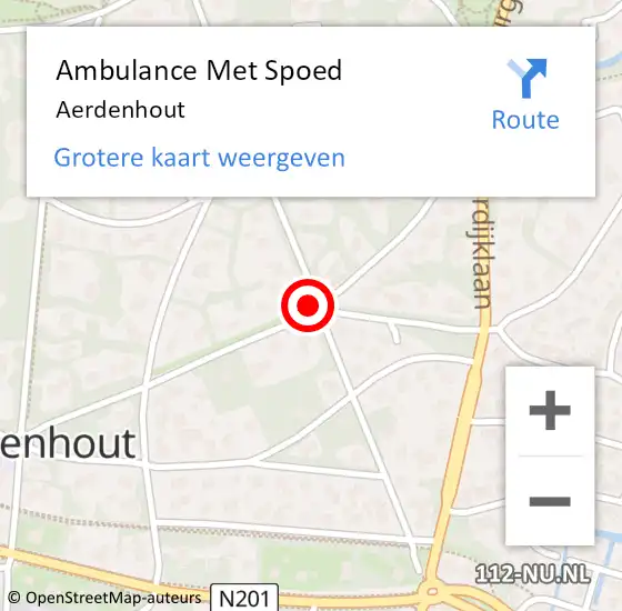 Locatie op kaart van de 112 melding: Ambulance Met Spoed Naar Aerdenhout, Lt-Generaal Foulkeslaan op 16 juli 2014 18:22