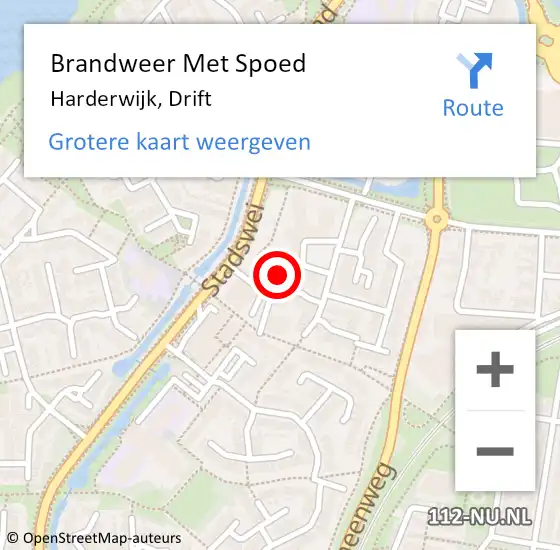 Locatie op kaart van de 112 melding: Brandweer Met Spoed Naar Harderwijk, Drift op 8 mei 2022 12:11