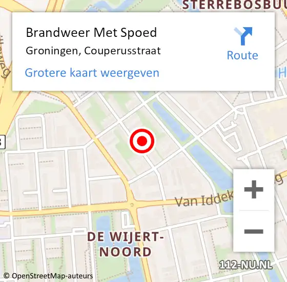 Locatie op kaart van de 112 melding: Brandweer Met Spoed Naar Groningen, Couperusstraat op 8 mei 2022 12:29